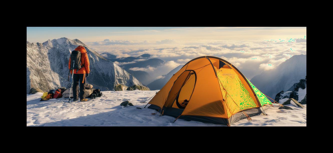 Basalt fiber outdoor tent in a mountainous environment
